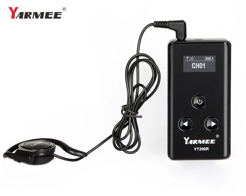 

wireless audio tour guide system with charging case include 2 transmitters/mics 30 receivers/headsets YARMEE YT200