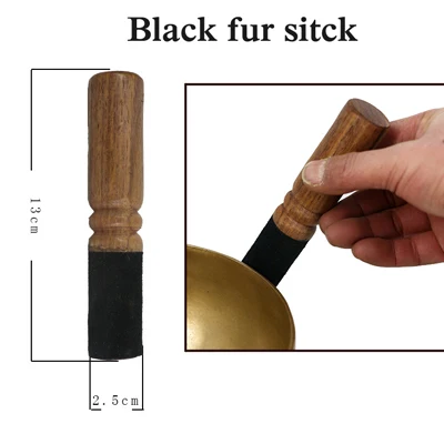 Black fur stick 13cm Тибетская Поющая чаша декоративная-настенная посуда домашнее украшение Xizang Sacred Dharma Monks Lama - Цвет: Black fur stick 13cm