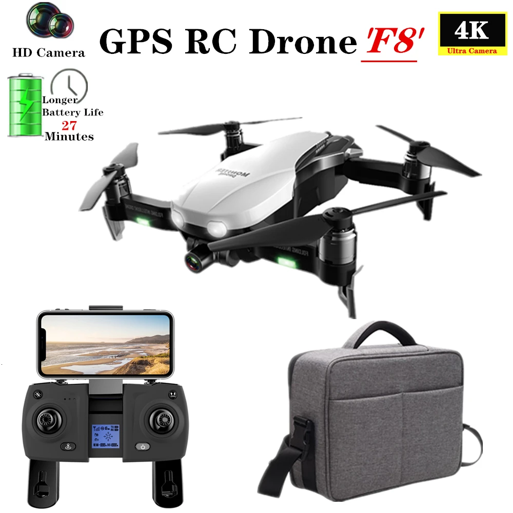 Радиоуправляемый Дрон F8 GPS с Wifi FPV 4K HD камера бесщеточный Квадрокоптер расстояние