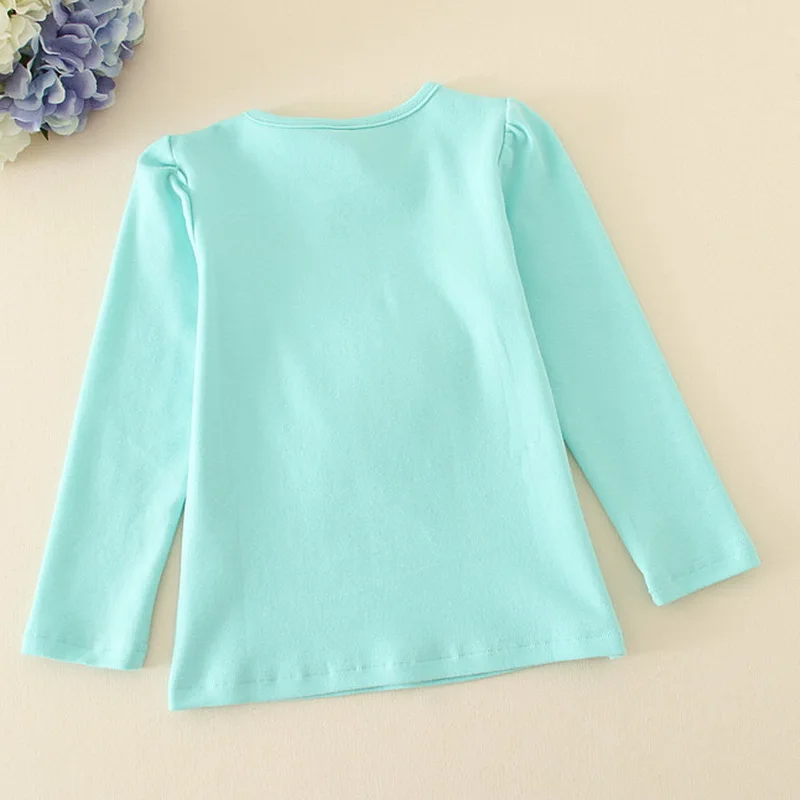 Футболка с длинным рукавом для маленьких девочек повседневные топы хлопковый