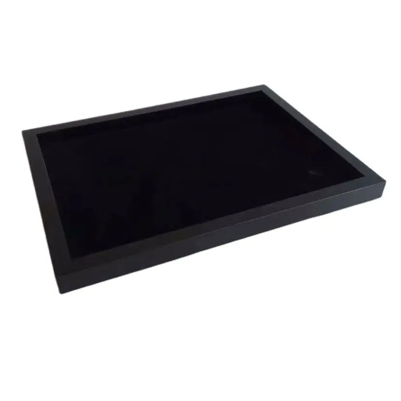 

Black acrylic jewelry display tray rectangle desktop cosmetic /brushes/perfume storage tray box