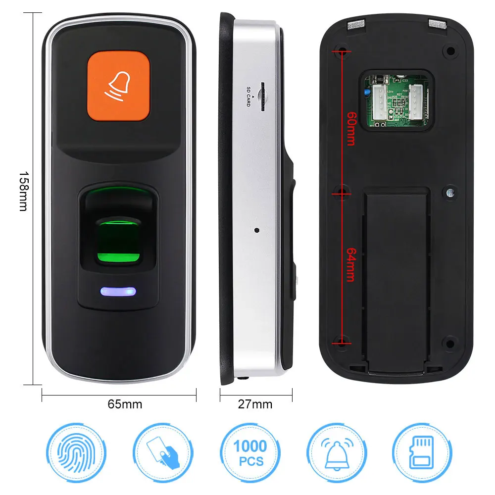 Автономная система контроля доступа по отпечатку пальца RFID 125 кГц биометрический