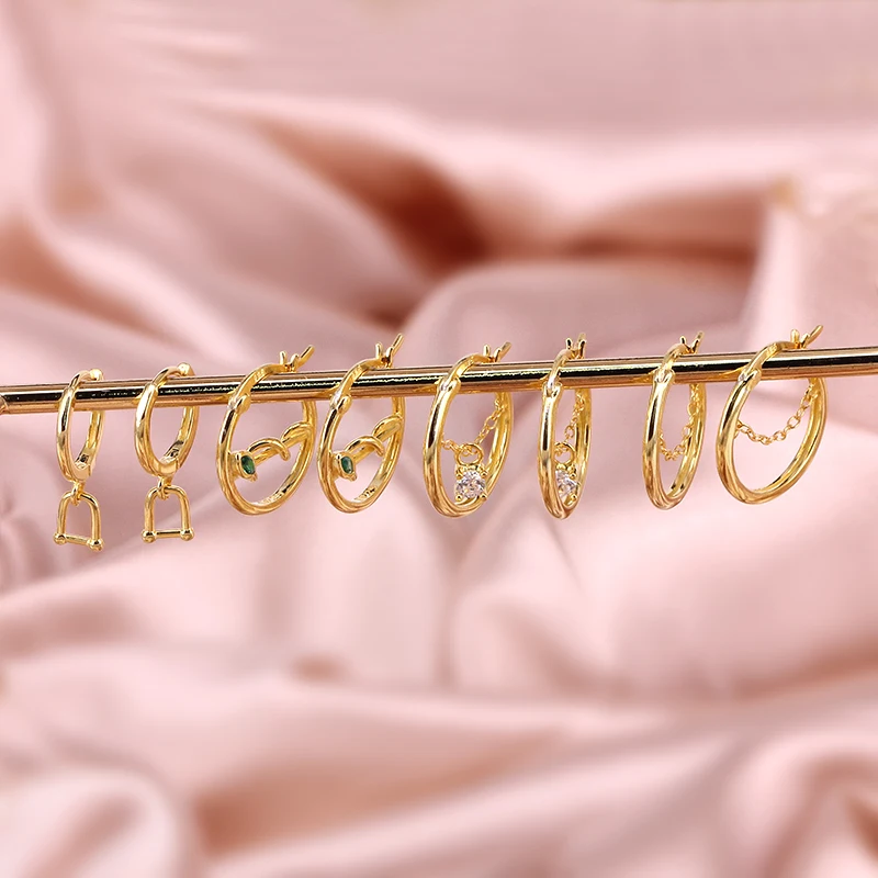 

Viny Creative Irregular Pearl Colored Zircon Earrings For Women 925 Sterling Silver Piercing Earrings Hoops Pendientes Jewelry