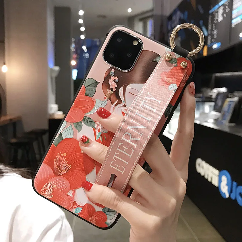 Прозрачный Чехол-браслет для Iphone X, XS, 6, 6 S, 7, 8 Plus, блестящая мраморная Золотая фольга, чехол из ТПУ для Iphone 11 Pro, Max, XS, Max, кольцо-держатель для пальца - Цвет: Прозрачный