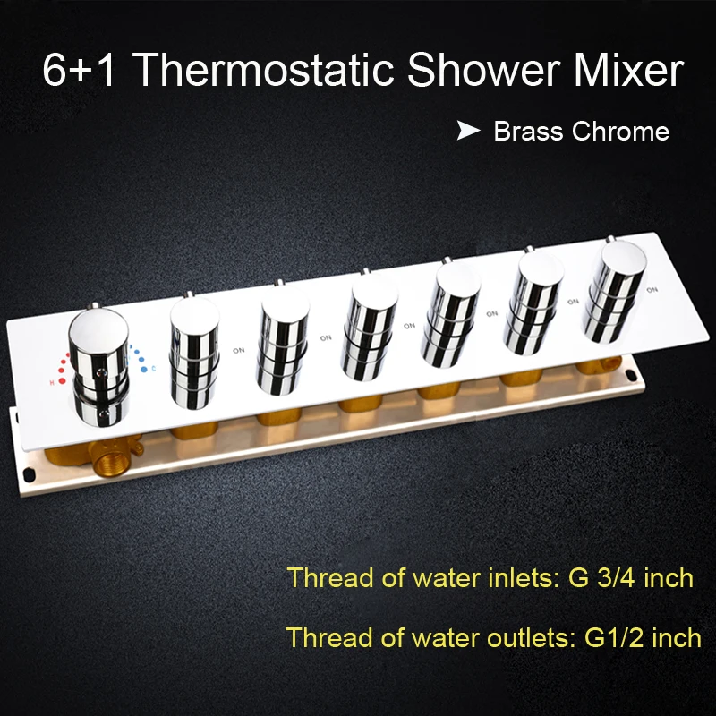 

High Flow Thermostatic Rainfall Shower Faucets Set Electric LED Big Waterfall Massage Misty Shower Kit Body Jets 4 Inch