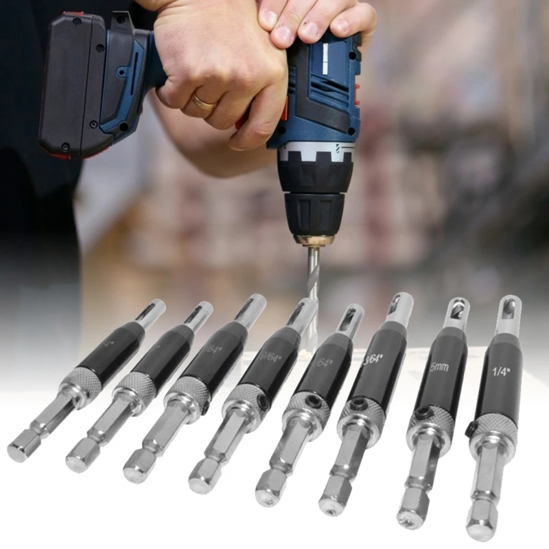 

Hexagonal Handle Hinge Drill Hole Punching Twist Drill Strong Toughness Wooden Portable Cabinet Hole Openers Set