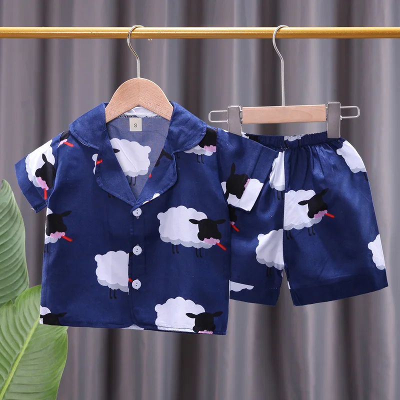 

Baby boy clothes Homewear summer pajamas children's suit Inch shirt + shorts 2PCS Casual Vacation Toddler Newborn clothing set
