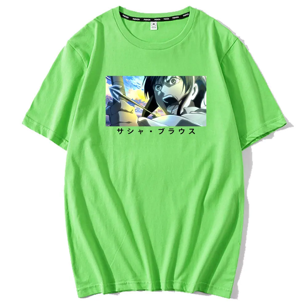 

2021 Fashion Summer Cool Anime Attack on Titan T Shirt Men Funny Cartoon Harajuku T-shirt Casual Graphic Tshirt Hip Hop Tees Man