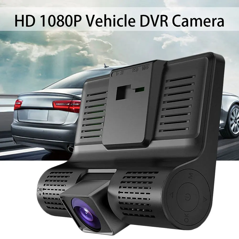 4,0 дюймов Автомобильный видеорегистратор камера Full HD 1080P двойной объектив заднего вида видеокамера рекордер Авто регистратор с ночным видением видеорегистратор