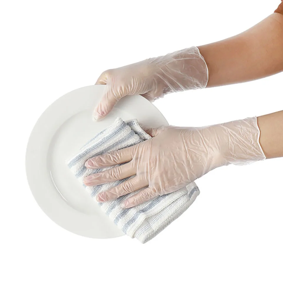 Домашние одноразовые перчатки ПВХ садовые кухонные для мытья посуды латексные