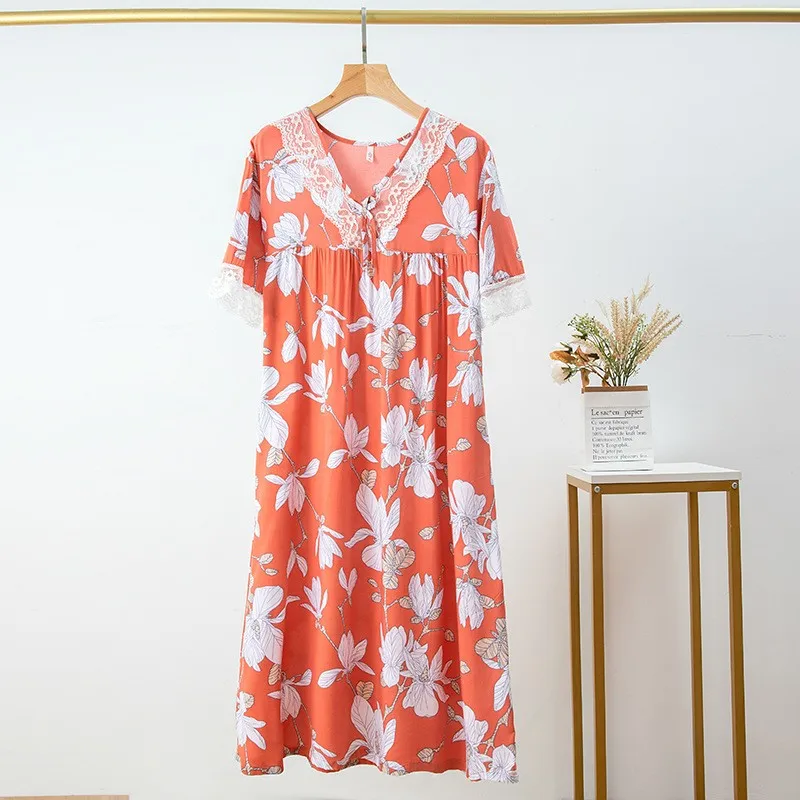 Женская вискозная ночная рубашка одежда для сна милый желтый цветочный принт