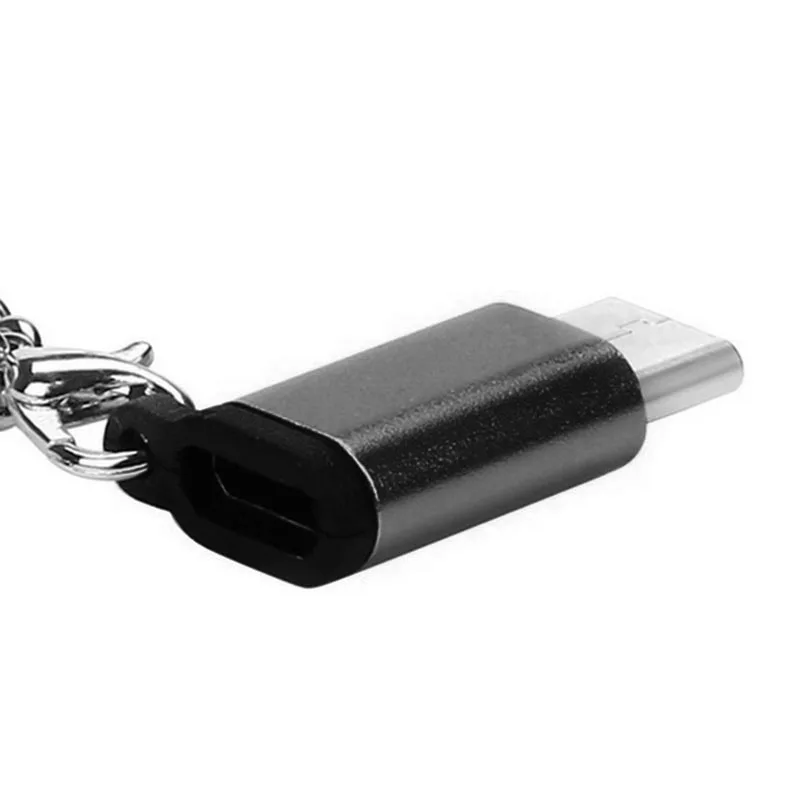 1Pc Portable USB-C to Micro USB Adapter Anti-lost Keychain Type-C Convert Connector For Xiaomi Huawei Samsung | Мобильные телефоны