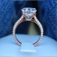 fashion women men delicate oval cut ring rose gold color engagement anniversary wedding jewelry size 6 10