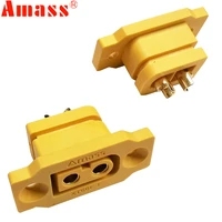 25pcs amass xt60e f female plug large current goldbrass ni plated connector power battery connecting adapter for diy rc model
