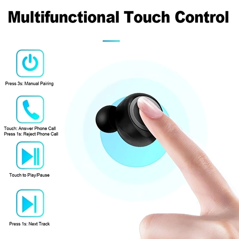 TWS беспроводные наушники Bluetooth 5 0 гарнитура дисплей питания сенсорное управление