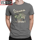 Футболка Vespa мужская с круглым вырезом, стильная тенниска из чистого хлопка, дышащая майка с короткими рукавами, для путешествий