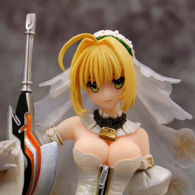 

Anime Fate Stay Night Saber Wedding Dress Ver PVC Action Figure Collectible Model doll toy 23cm