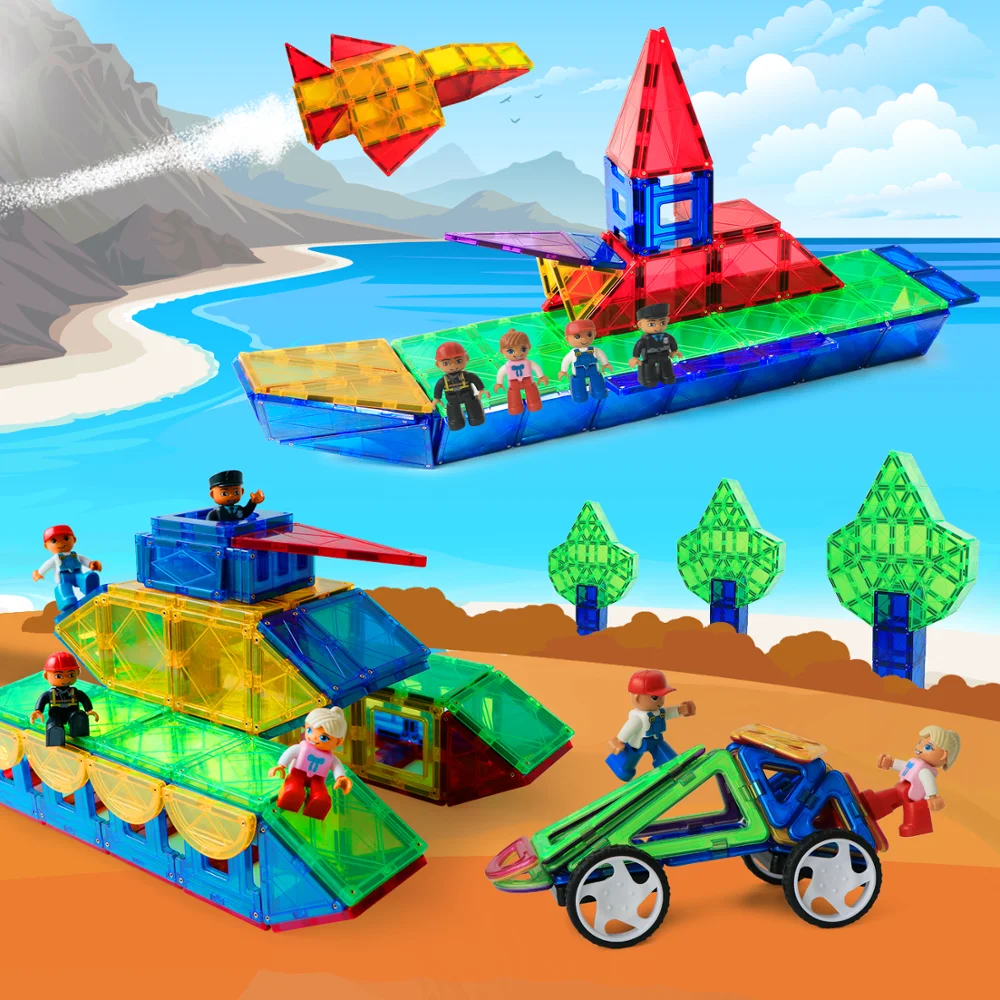 Магнитные военные фигурки 4 шт./компл. игрушечные люди магнитные детали для