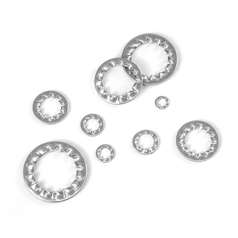 410 шт./компл. внутренних зуб замок комплект шайб в ассортименте M3 M4 M5 M6 M8 M10 M12 M14 M16