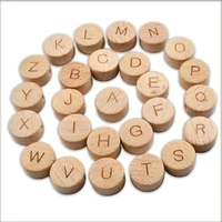 100pcslot natural wood beads round letter 15mm alphabet beads for jewellery making supplies diy bracelet necklace accessories