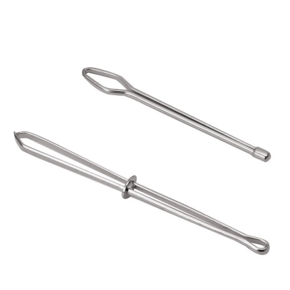 

2pcs Stainless Steel Bodkin Wear Elastic Rope Threaders Guide Belt Ribbon Wearing Tools Clip Tweezers Craft Sewing Accessories