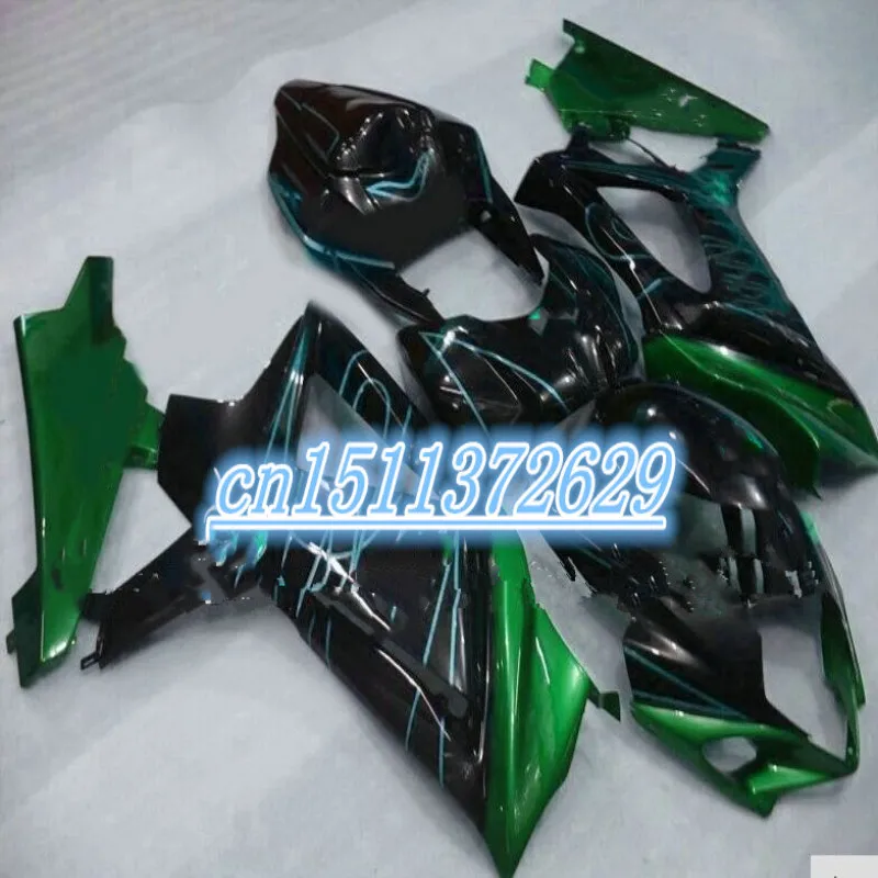 

Hot sale plastic fairing kit for A GSX-R1000 K7 K8 2007 2008 black green BACARDI bodywork fairings set 07 08 GSXR1000