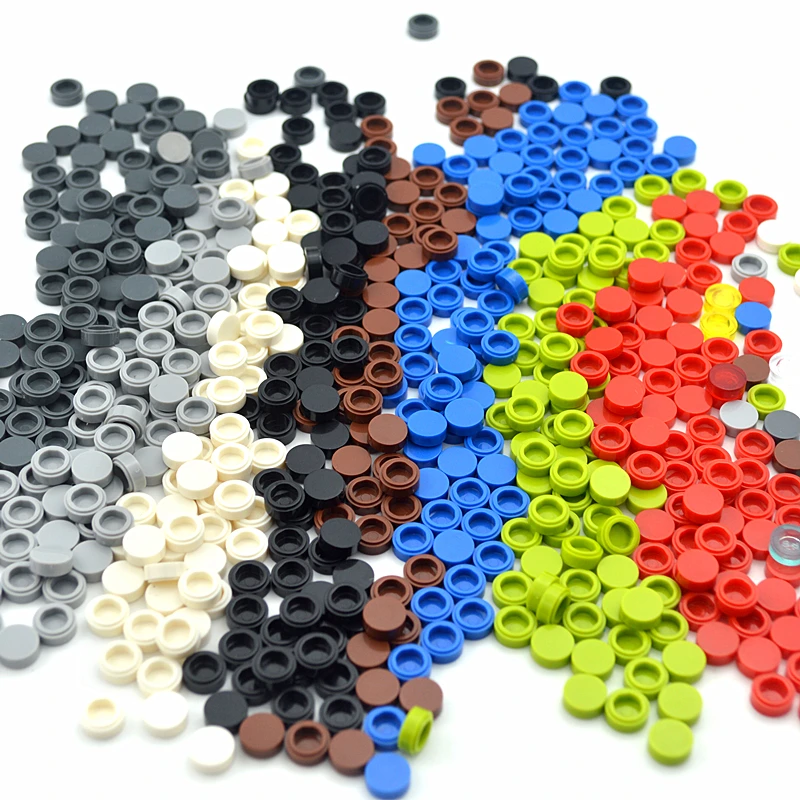 

Flat Tile 1x1 Round Brick 450pcs Assemble Building Blocks DIY Educational Tech Parts Compatible All brand 98138 Toy for Children