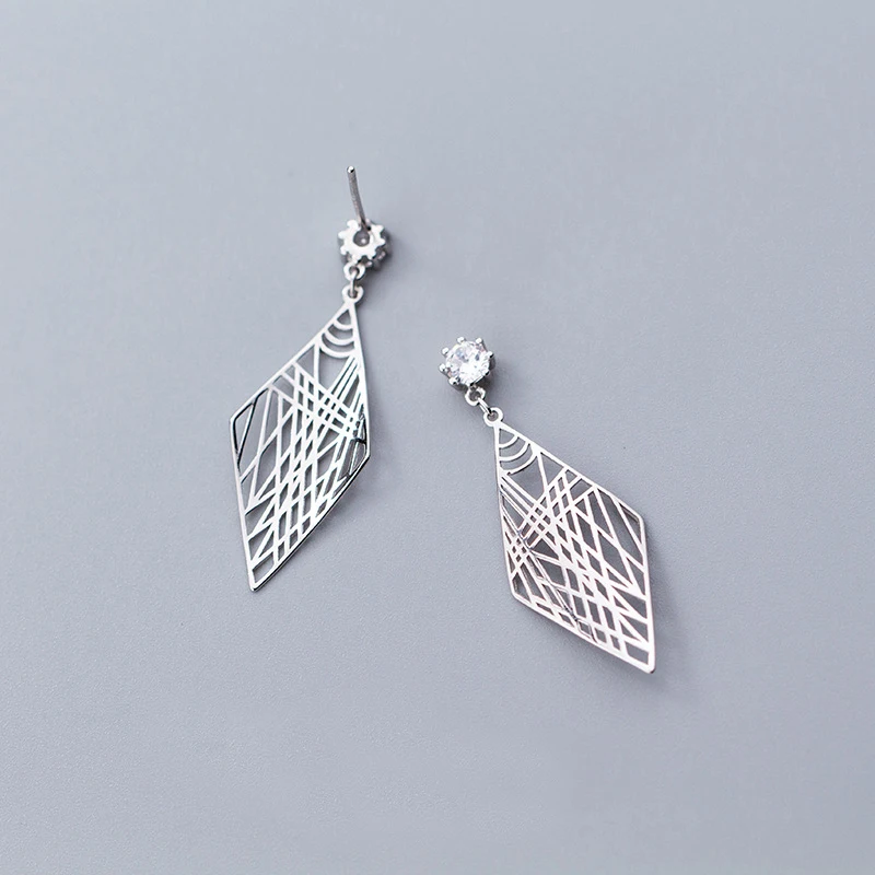 

XMD Solid Real 925 Sterling Silver Ethnic Texture Pattern Drop Earrings Unique Design Women Silver Earrings