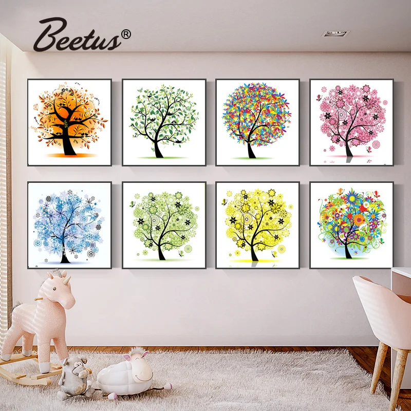 

Watercolor Tree Flower Canvas Painting Abstract Wall Art Pictures Posters And Prints For Living Room Home Cuadros Decoration
