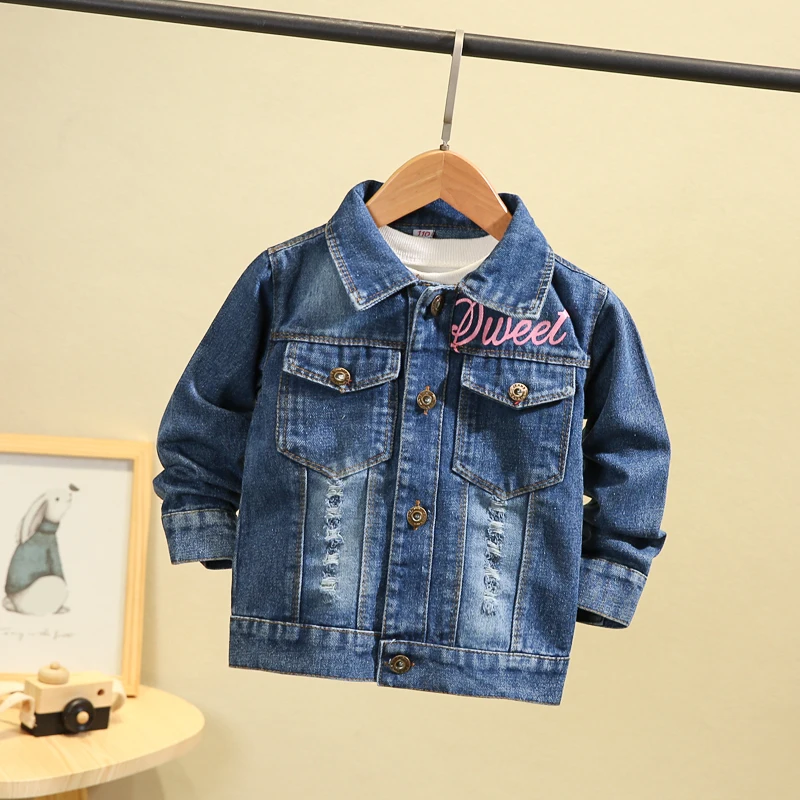Джинсовая куртка для мальчиков и девочек повседневная верхняя одежда с длинным
