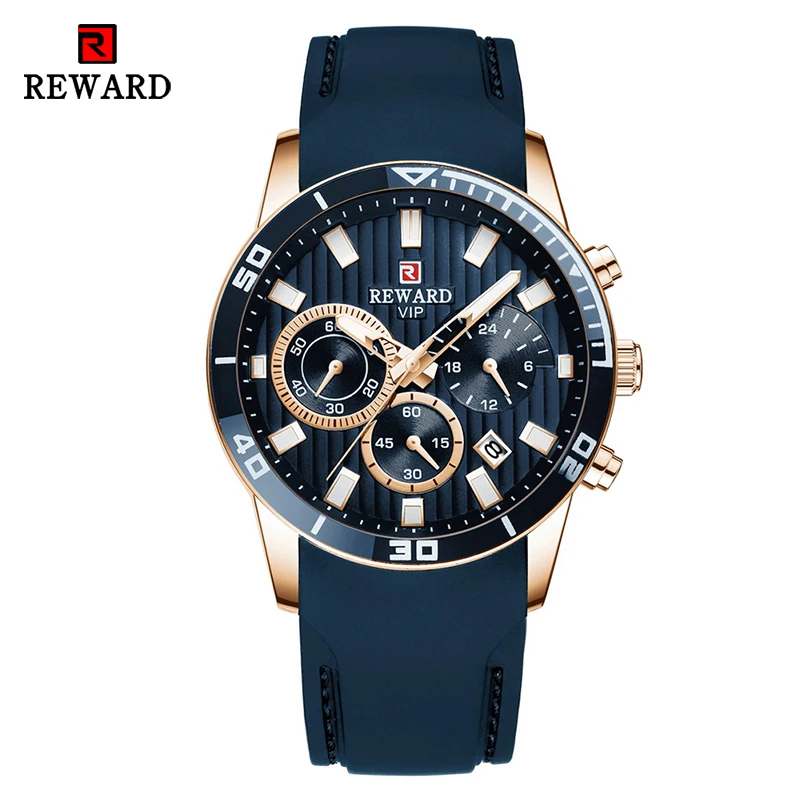 

REWARD 2021 New Fashion Mens Watches Top Brand Luxury Silicone Sports Chronograph Quartz Watch Men Wrist Watch Relogio Masculino