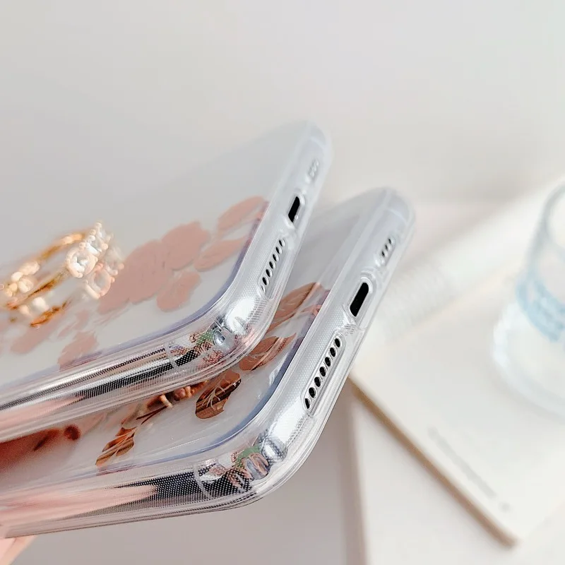 for iphone 11 pro max case transparent ring stand cover xs xr soft back cover for iphone 11 6 6s 7 8 plus x xs max case holder free global shipping