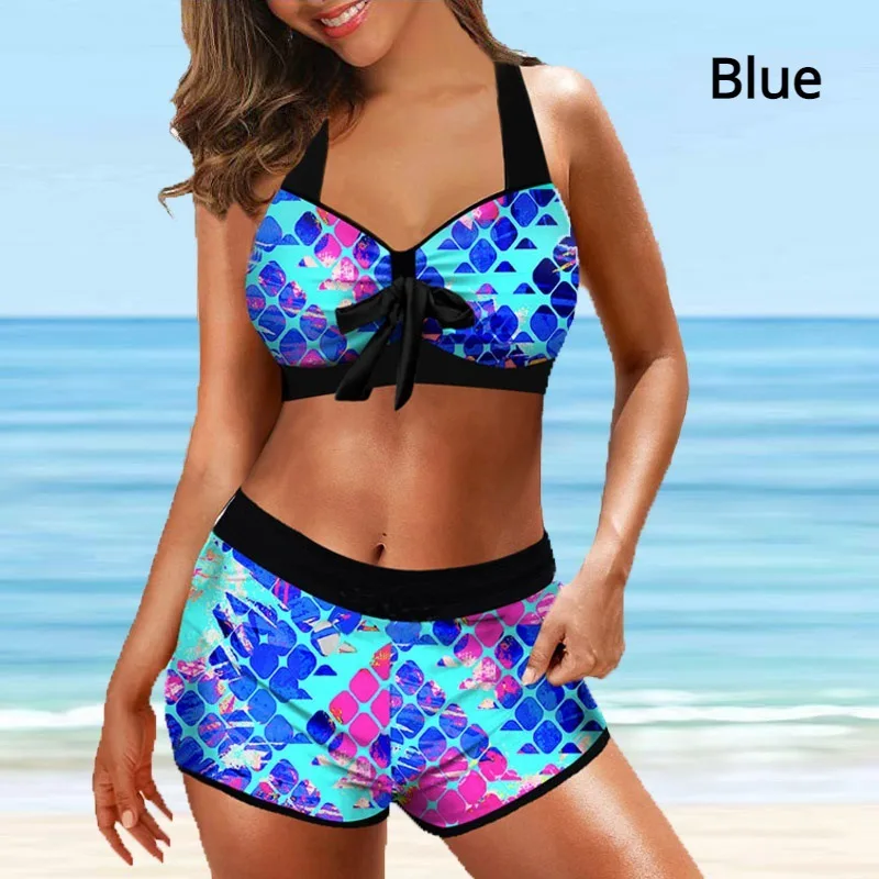 

Brazilian Green Swimsuit Halter Sexy Swimwear Lady Bikini 8xl Plus Size Bathing Suit Tie Dye Print 2 Piece Bikini Set Women