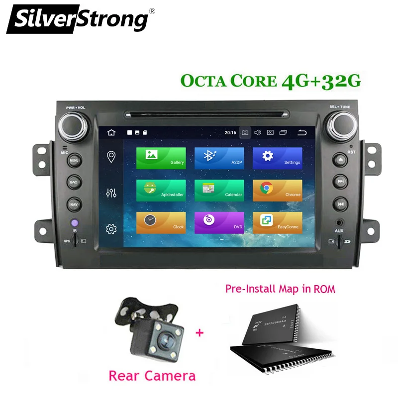 SilverStrong 2Din Android9.0 автомобильный DVD для SUZUKI SX4 Mp3 аудио DVD для FIAT Sedici навигация gps SX4 для Suzuki стерео DSP - Цвет: PX5-SX4 CAM