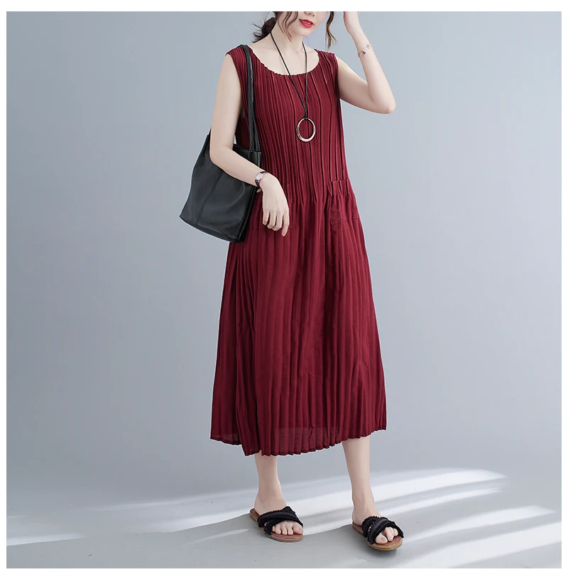 

Chiffon Loose Women's Dress New Fashion Casual Short Sleeve Dresses Solid Color O-neck Mid-length Summer Houthion