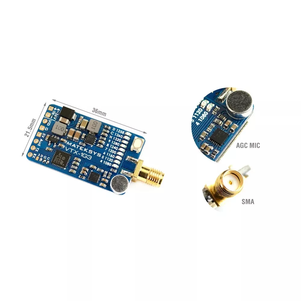 MATEKSYS VTX-1G3-9 1 2 ГГц 3 9CH международная версия FPV видеопередатчик для очков