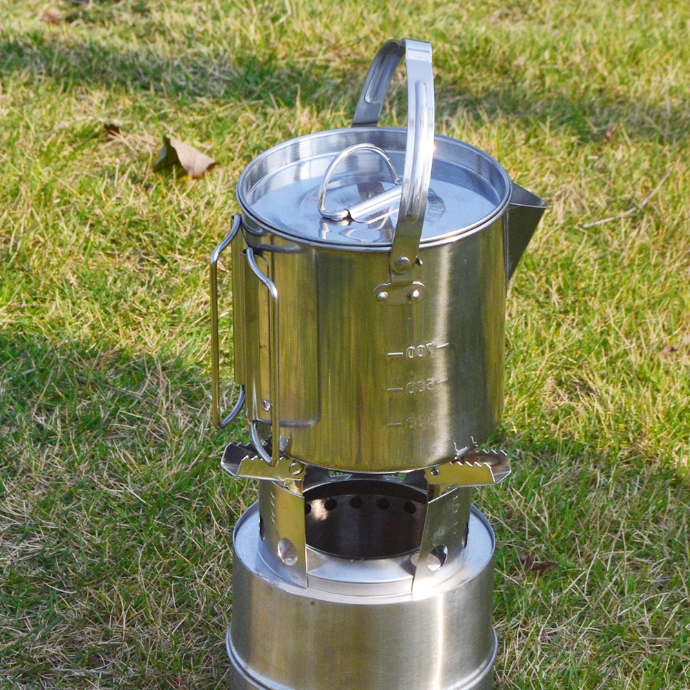 1.2 л посуда из нержавеющей стали для кемпинга подвесной горшок с крышкой походная