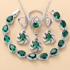 Женский Свадебный костюм, набор украшений серебристого цвета с натуральным камнем, 10 цветов