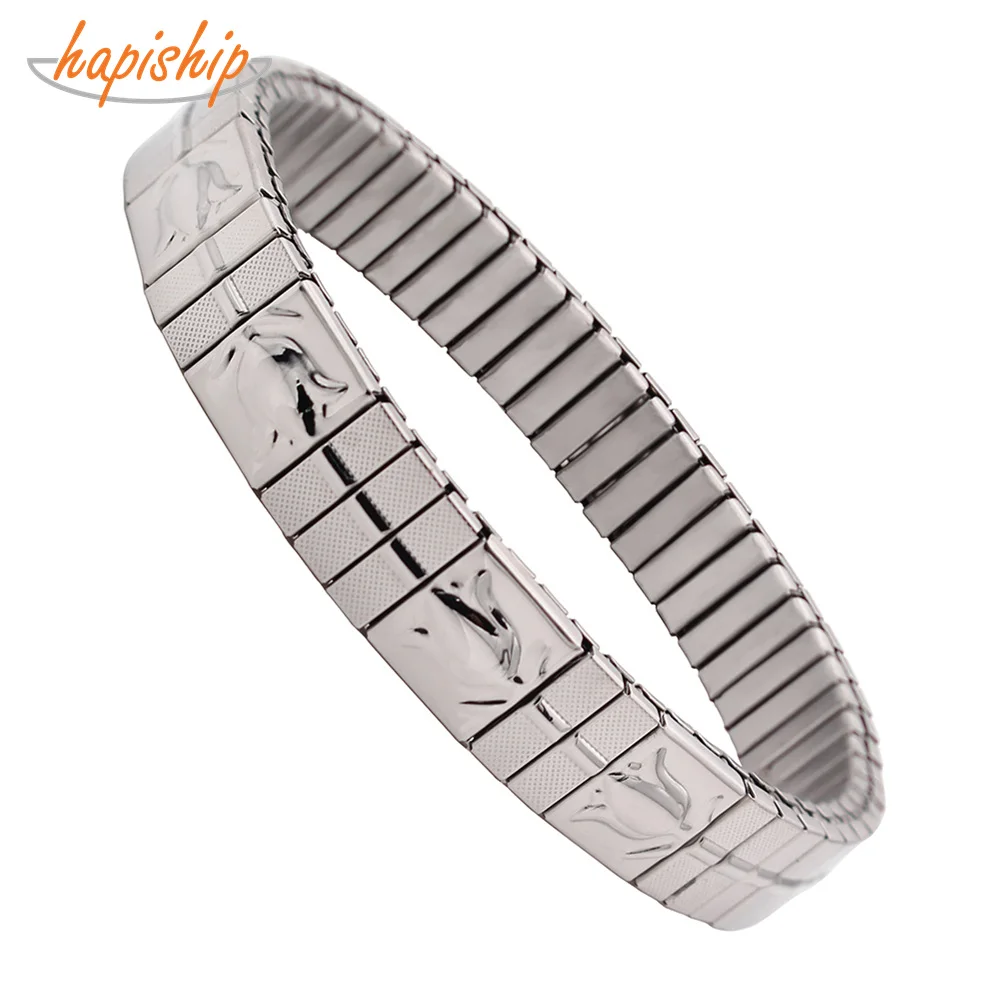 Hapiship лидер продаж 2019 Классический эластичный браслет из нержавеющей стали для