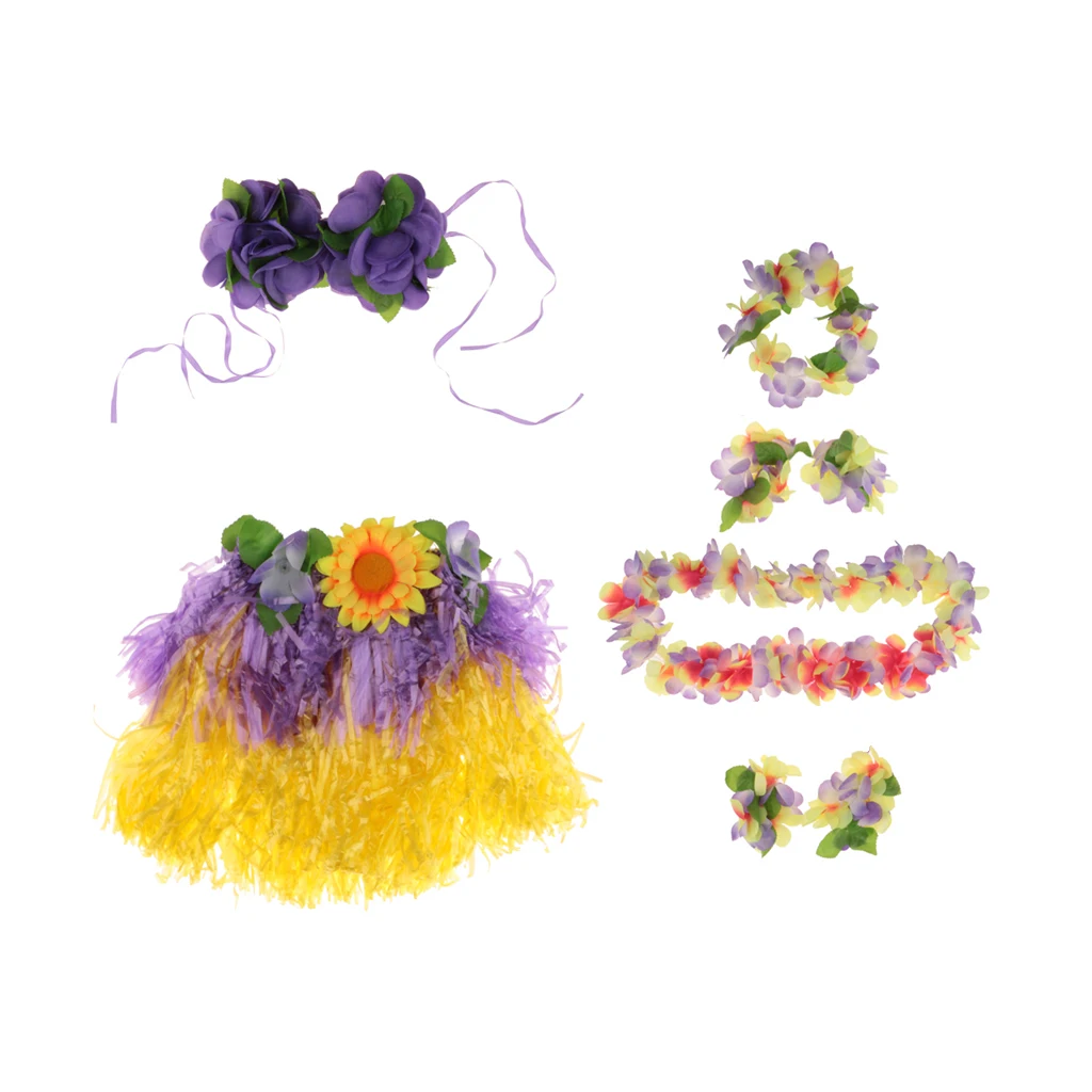 Пластиковый костюм черлидов для игры в Хулу танца травяная юбка Lei пляжных