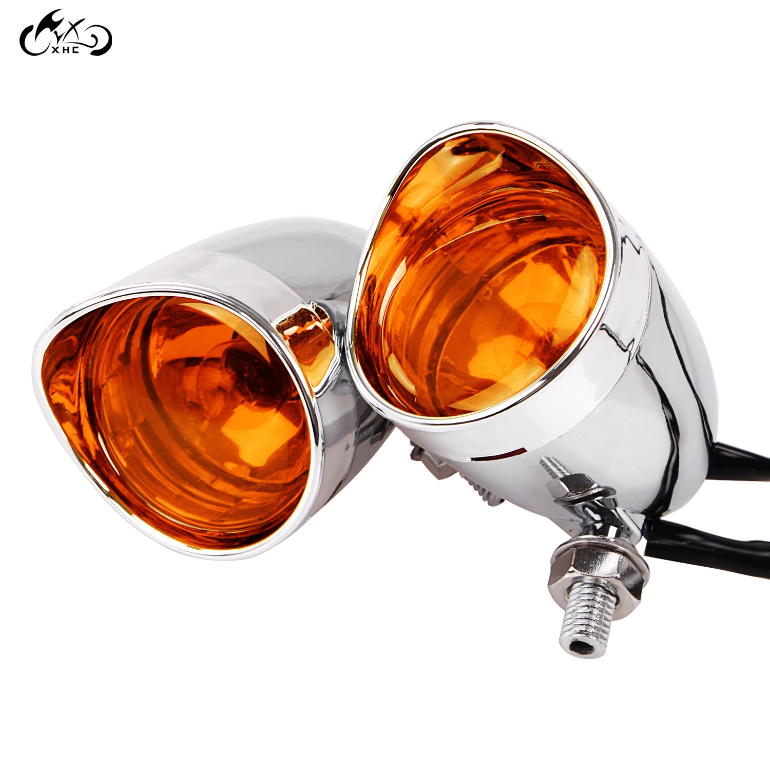 Хромированный мотоциклетный передний козырек пуленепробиваемый Янтарный