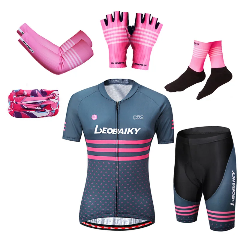 Racing Велоспорт Джерси комплект для женщин Велосипедный спорт костюмы Женская