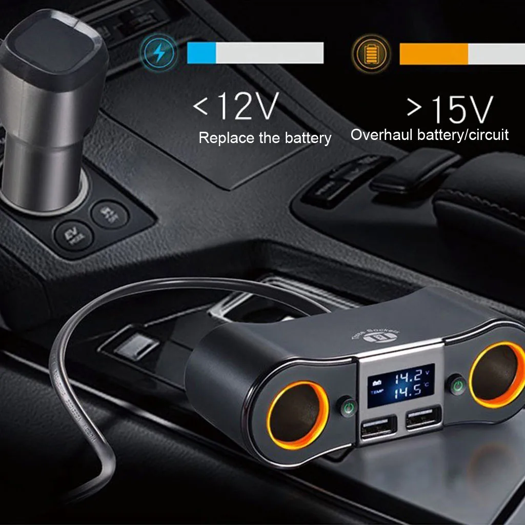 12V 24V зарядное устройство для автомобиля с двумя портами USB гнездо автомобильного