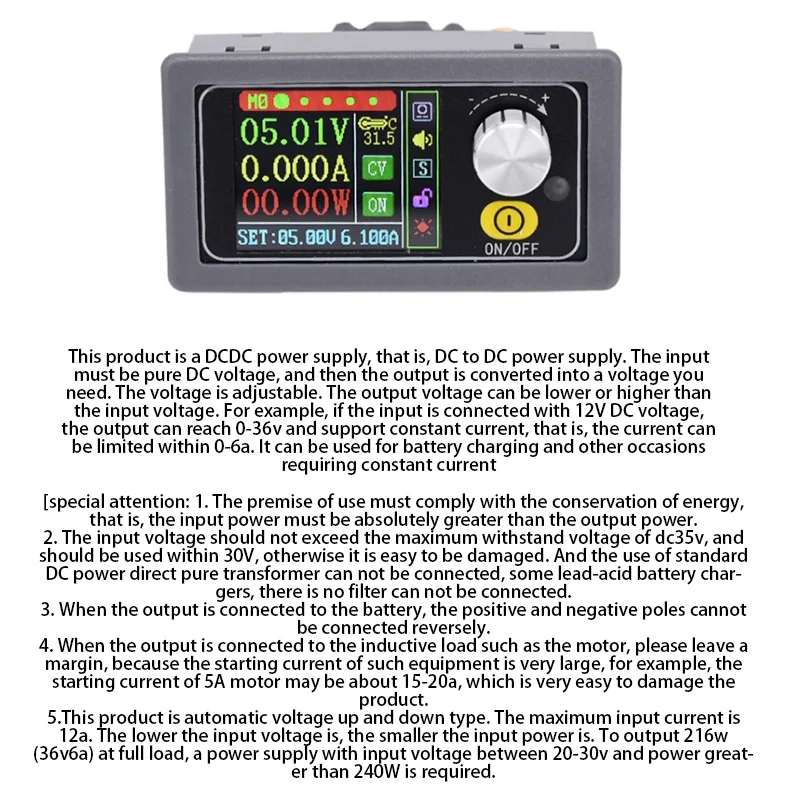 

XYS3606 WIFI Communication 36V 6A Constant DC DC Voltage Current Buck Boost Adjustable Regulated Laboratory Power Supply
