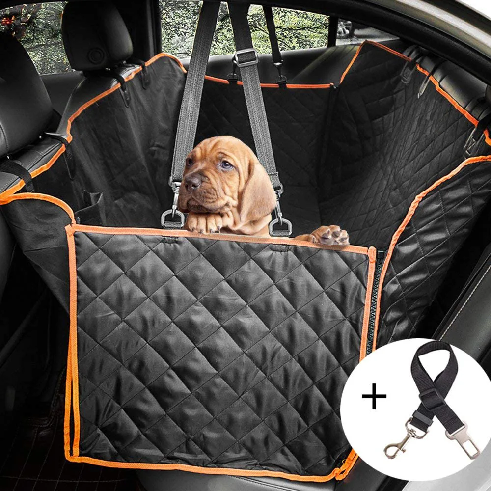 vender Cão Do Carro Capa De Assento 100% à Prova Dwaterproof água Pet Cão Viagem Esteira Malha Portador Do Cão Carro Hammock Coxim Protector Com Zíper E Bolso