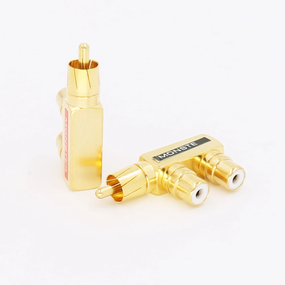 Hi fi 2 шт. золотой RCA AV аудио F сплиттер переходник с 1 штекером на гнездо|plug adapter|adapter