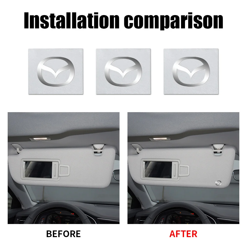 10pcs 3D Car Styling Interior Nickle Stickers Badges Auto Decoration For Mazda 2 3 5 6 Axela Atenza Allegro CX3 CX5 CX7 CX9 CX30 - купить по