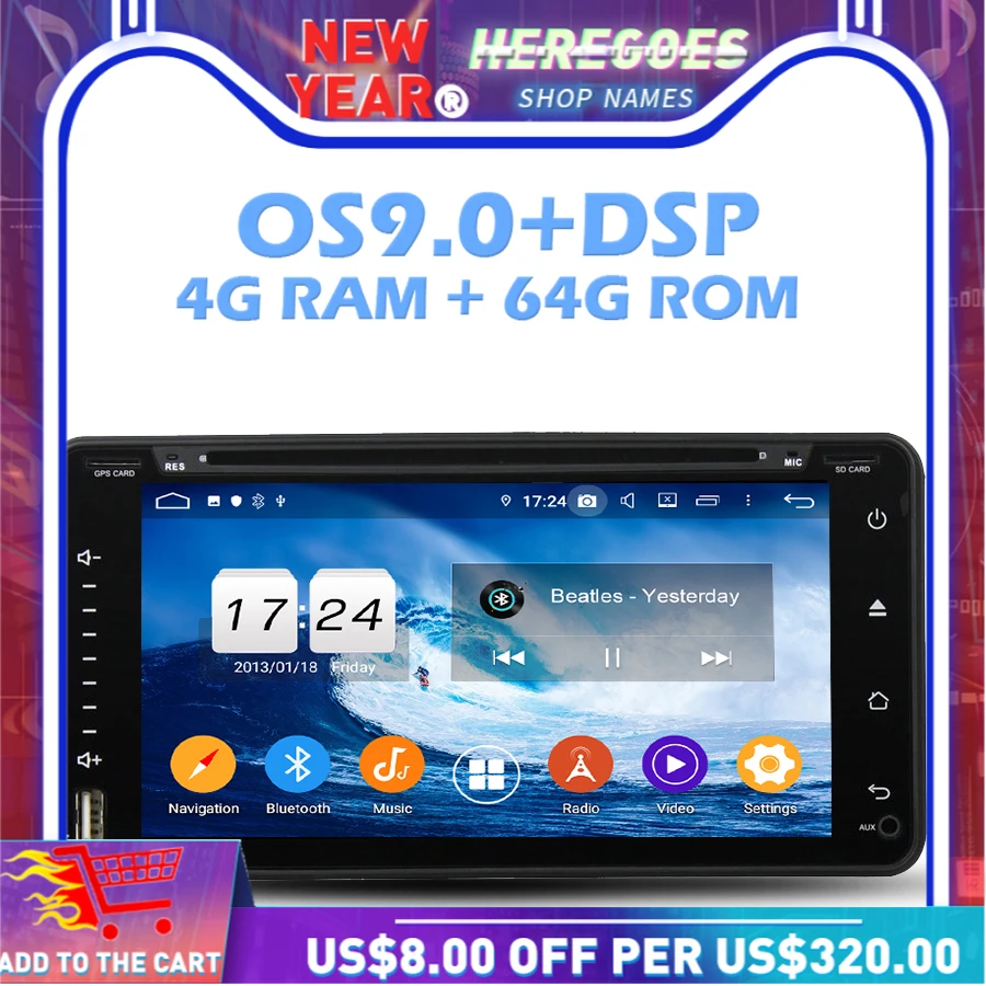 DSP Android 10 0 4 Гб + 64GB/8 GB/Core dvd плеер для автомобиля GPS Защитные чехлы сидений сшитые