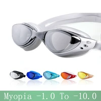 waterproof anti fog arena prescription myopia swimming glasses 1 0 10 swim eyewear water silicone big diving goggles men wome