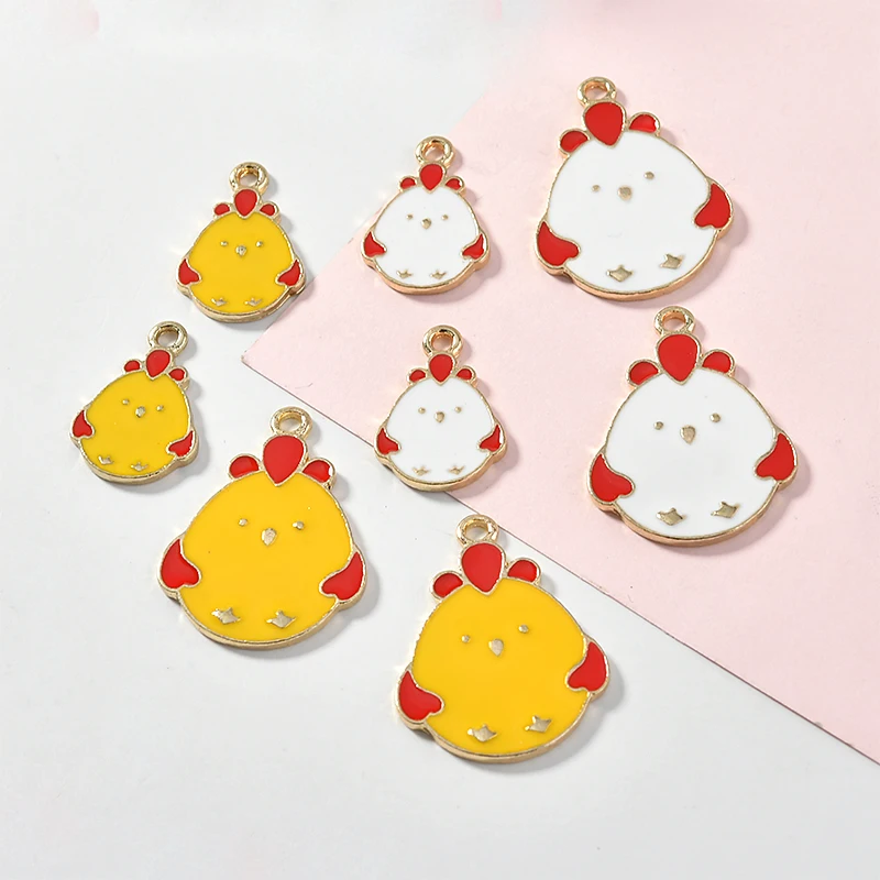 Симпатичные в форме цыпленка 30 шт/партия цветные подвески из сплава diy ювелирные